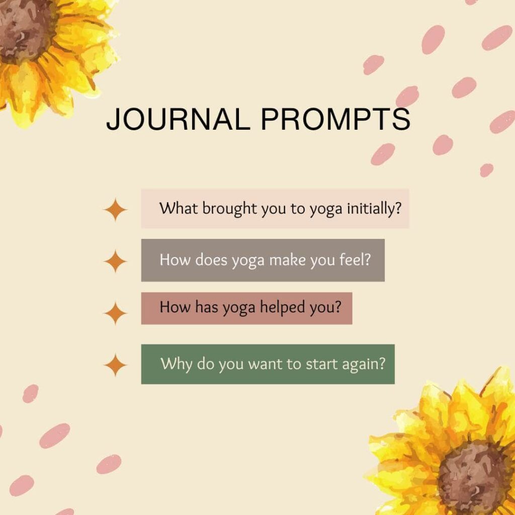 journal prompts with sunflower decor surround